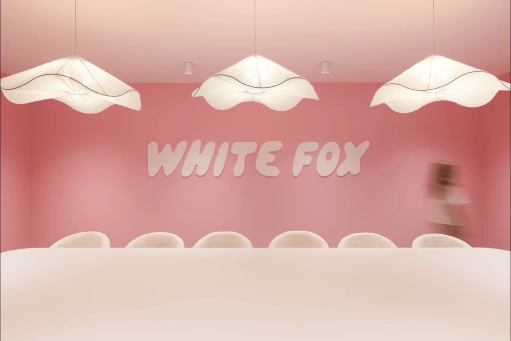 White Fox Sydney head office meeting room with pink wall