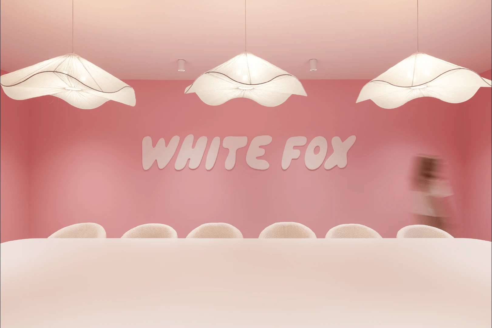 White Fox Sydney head office meeting room with pink wall